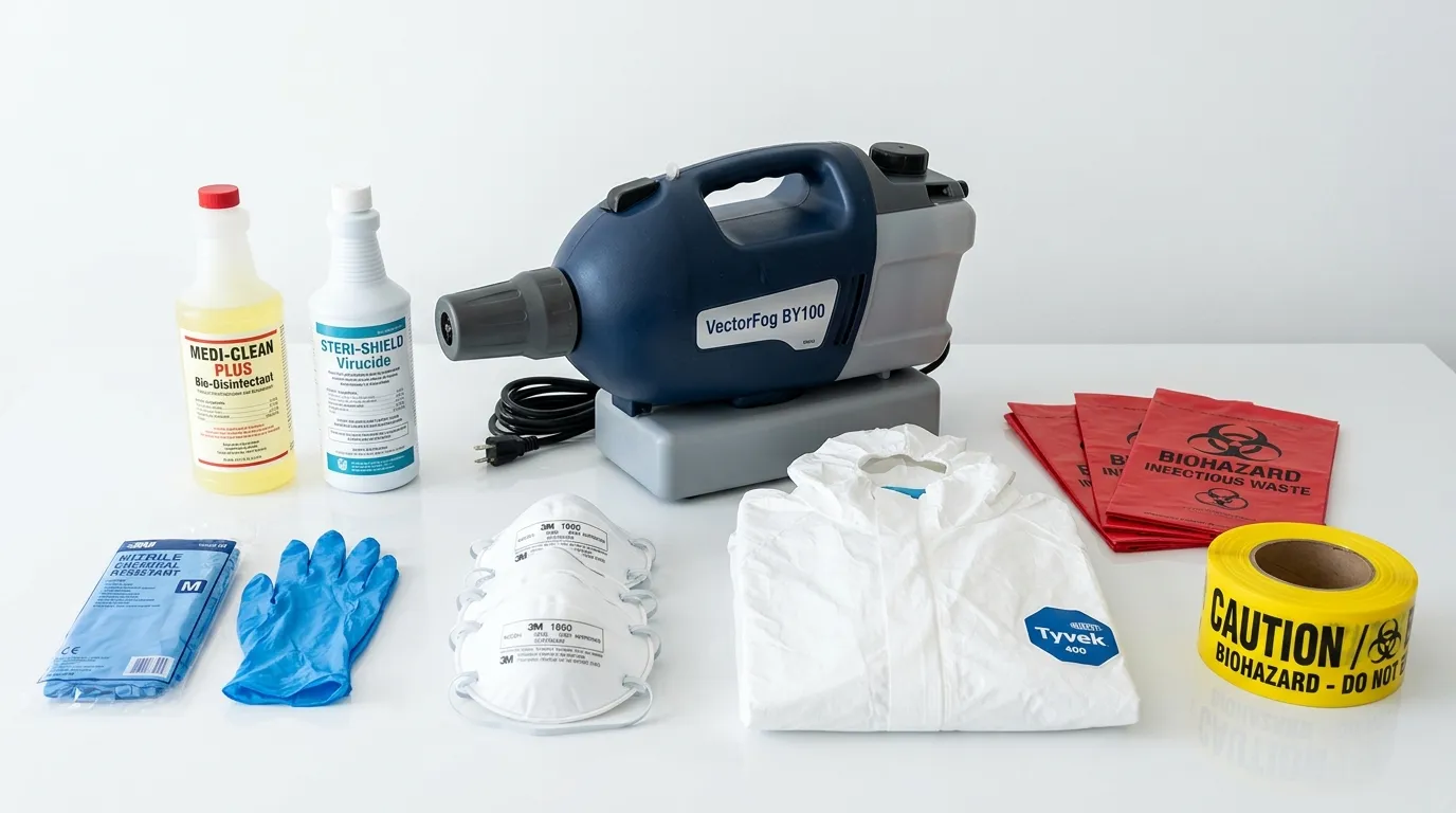 Professional biohazard remediation crew working in Grosse Pointe Woods